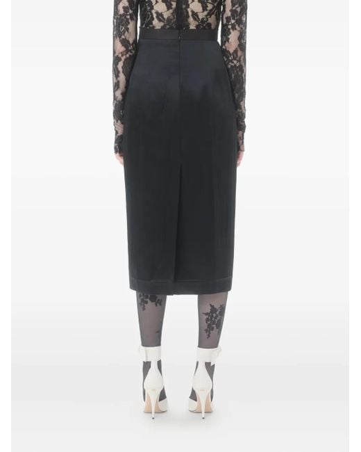 Falda midi con detalle de lazo Valentino Garavani de color Black