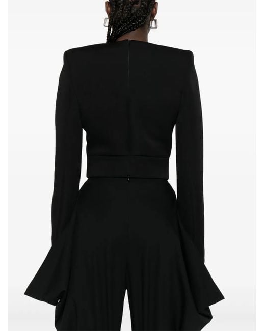 Burc Akyol Black Long-Sleeve Crew-Neck Blouse