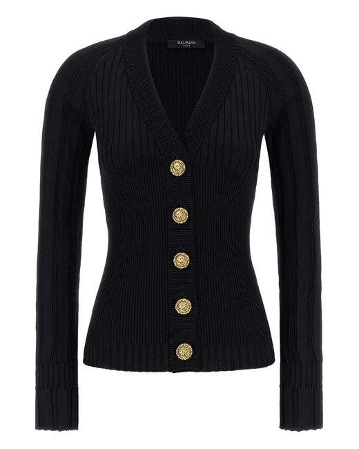 Cárdigan con botones Balmain de color Black