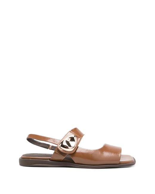 SERGIO MORETTI FIRENZE White Tone Hardware Slingback Sandals