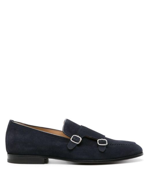 Scarosso Blue Ernesto Suede Monk Shoes for men