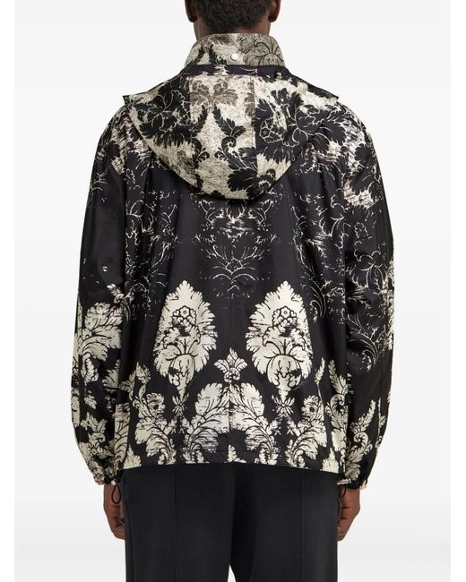 Roberto Cavalli Gray Broccato-Print Jacket for men