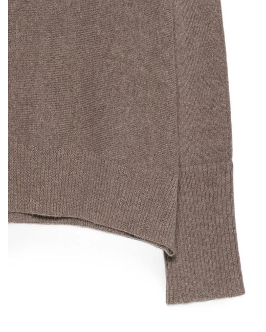 D.exterior Brown Roll-Neck Button-Cuff Sweater
