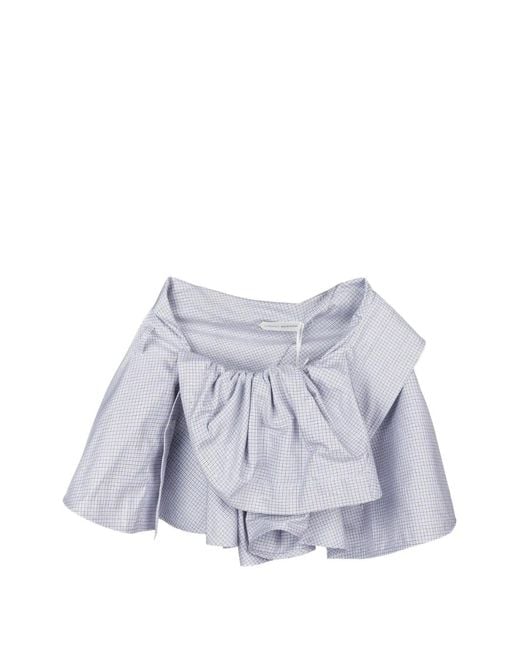 August Barron White Checked Ruffled Mini Skirt
