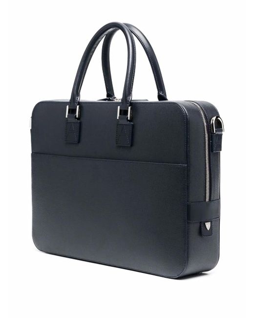 Aspinal Blue Mount Street Laptop Briefcase for men