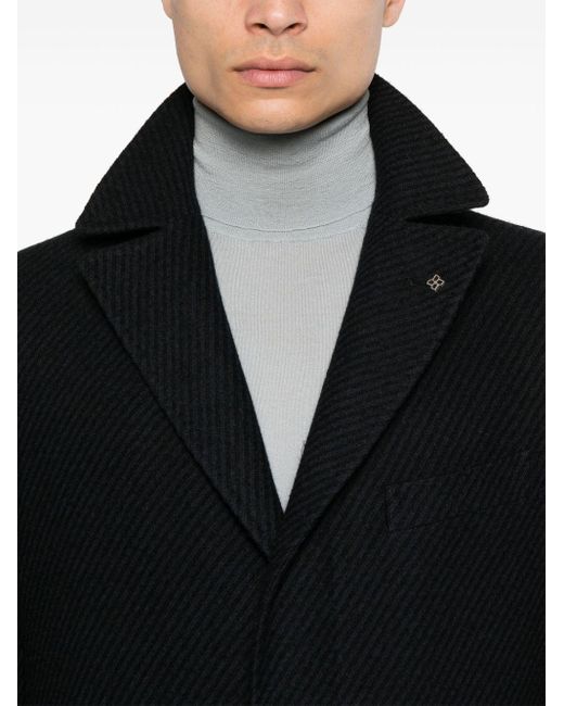 Manteau droit à simple boutonnage Tagliatore pour homme en coloris Black