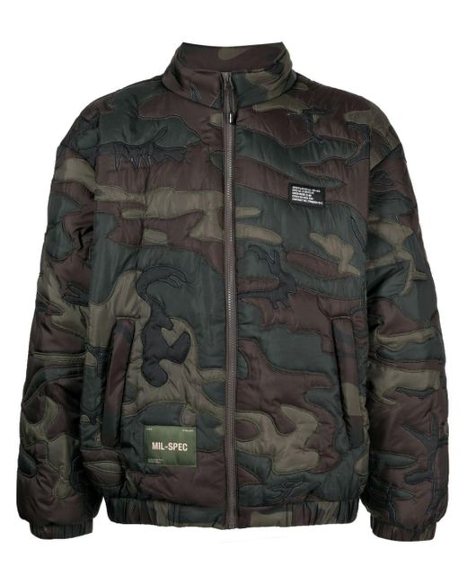Izzue Black Camouflage-print Padded Jacket for men