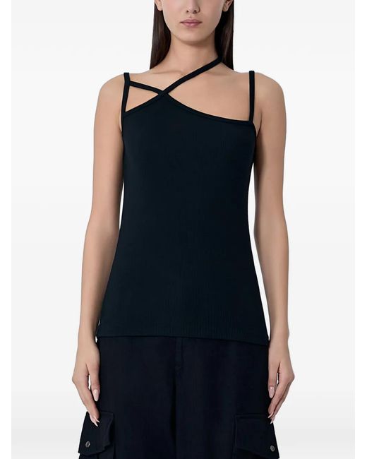 Limi Feu Blue Asymmetric Multi-Strap Top