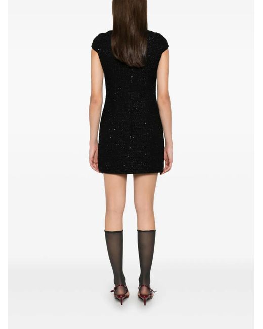 Miu Miu Black Lamé Bouclé Mini Dress