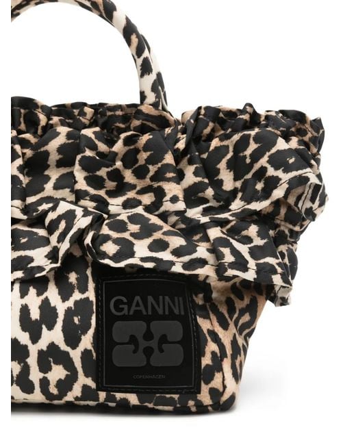 Ganni Black Nylon Mini Tote Bag