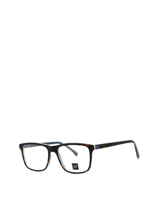 Gap Black Tortoiseshell-Effect Rectangle-Frame Glasses for men