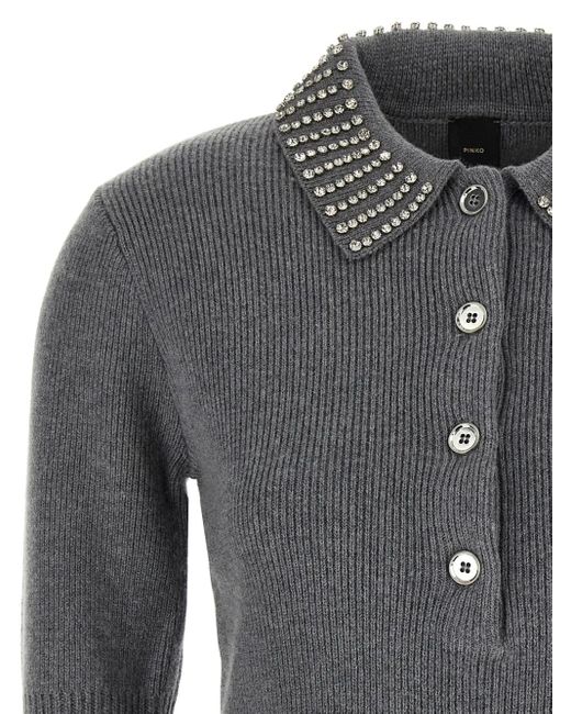 Pinko ビジューカラートップ Gray