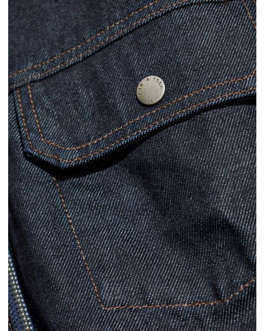Rag & Bone Blue Zip-Up Pocket Jacket for men