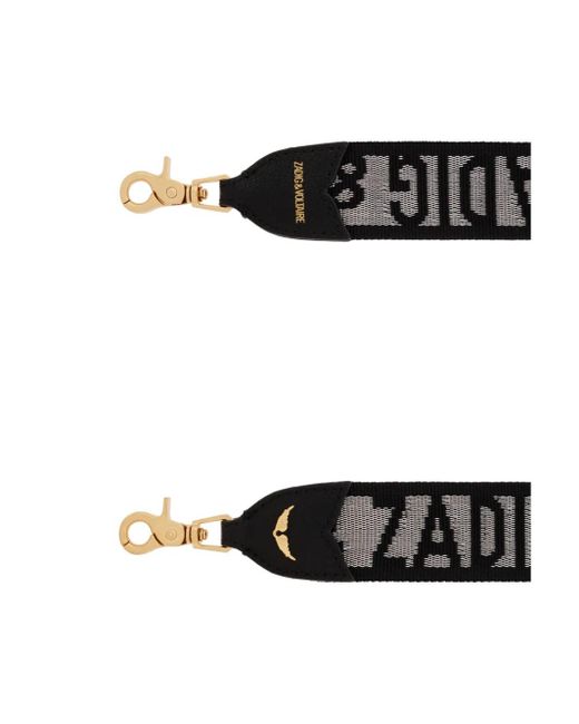 Zadig & Voltaire Black Logo-Jacquard Shoulder Strap