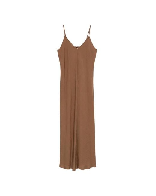Dixie Brown Crinkled-Finish V-Neck Midi Dress