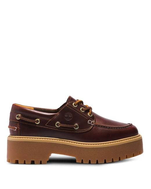 Timberland Brown Platform Eyelet Loafers