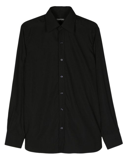 Camisa de manga larga Tom Ford de hombre de color Black