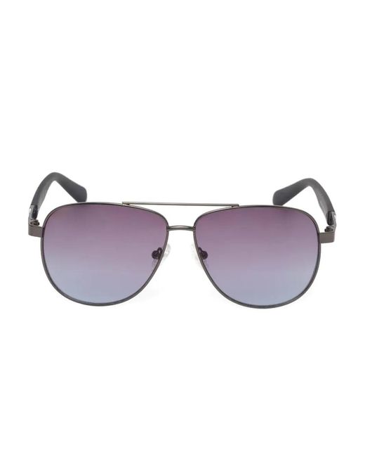 GUESS EYEWEAR Purple Geometric-Frame Sunglasses