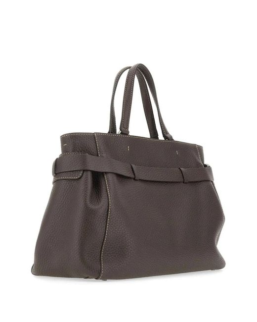 Gianni Chiarini Brown Miranda Knotted Leather Tote Bag