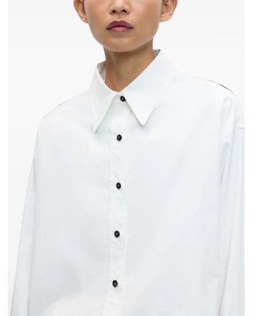 Cordera White Elasticated-Hem Oversized Shirt