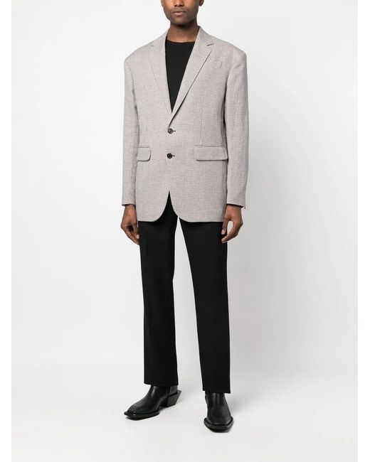 DSquared² Gray Single-Breasted Checked Jacket for men