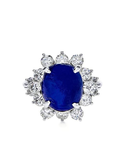Jewels Aficionado Ring Met Saffier En Diamant in het Blue