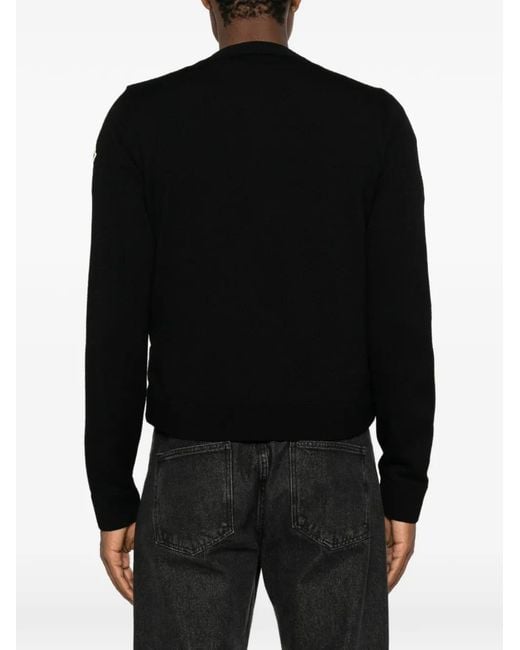 Moncler Black Padded Logo-Patch Jacket for men