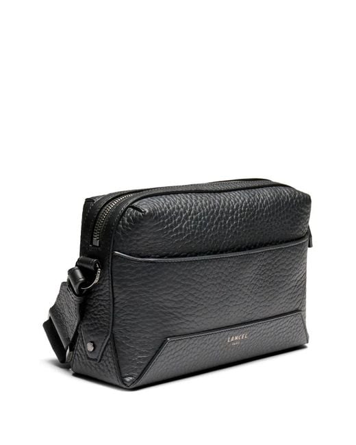 Lancel Black Milo Grained-Leather Bag for men