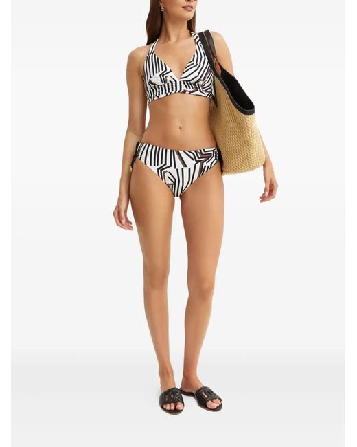 Max Mara White Sibilla Striped Bikini Bottoms