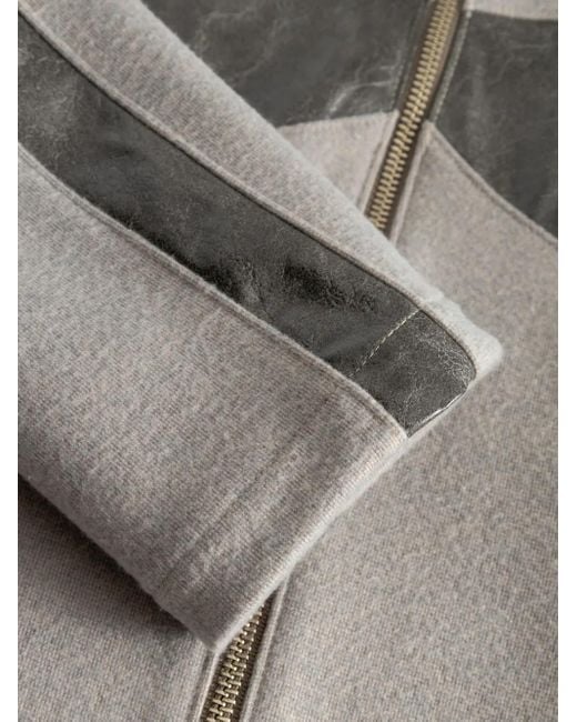 Elena Velez Gray Racer Zip-Front Jacket