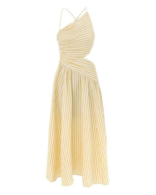 Vestido midi Cascadian a rayas Zimmermann de color Metallic