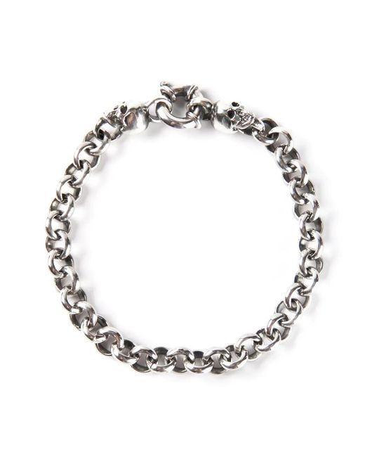 Ugo Cacciatori Metallic Skull Detail Bracelet
