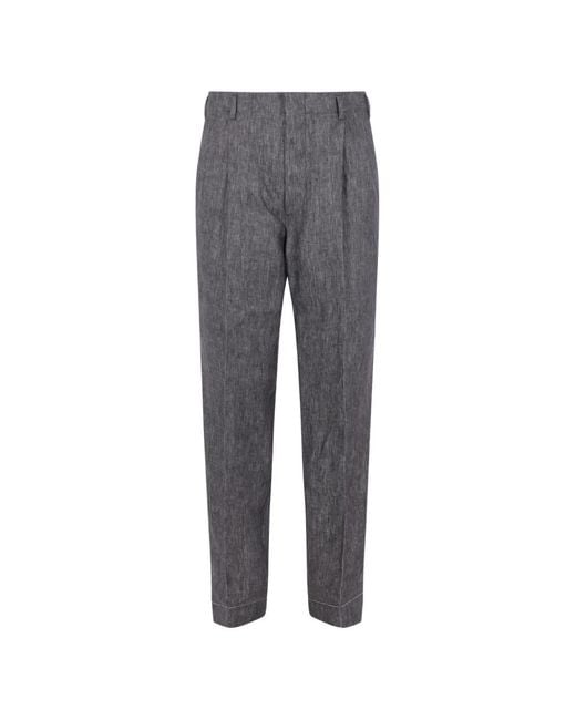 Brunello Cucinelli Gray Single-breasted Linen Suit for men