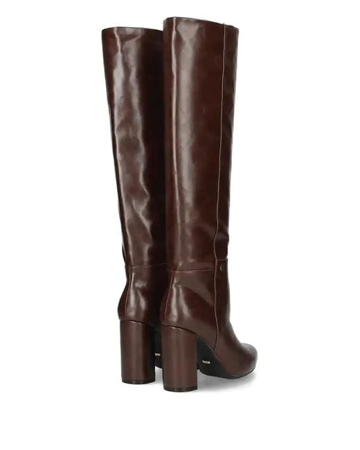 Mexx Brown Block-Heel Knee-High Boots