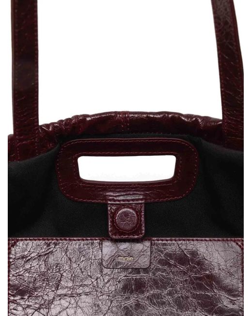 Maje Purple M Tote Leather Tote Bag