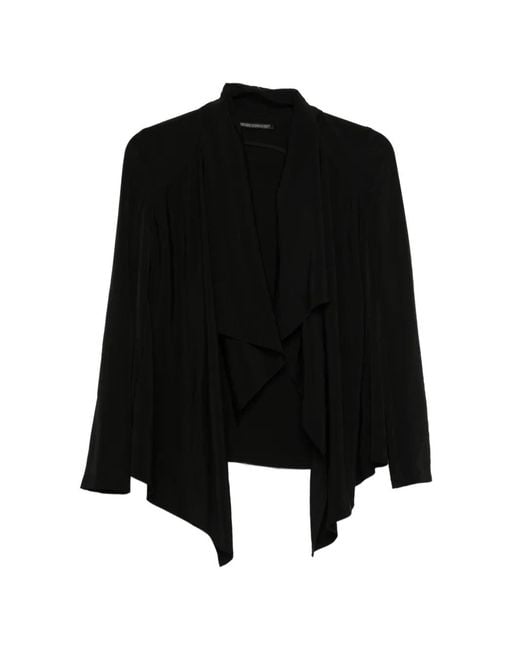 Yohji Yamamoto Black Draped Open-Front Jacket