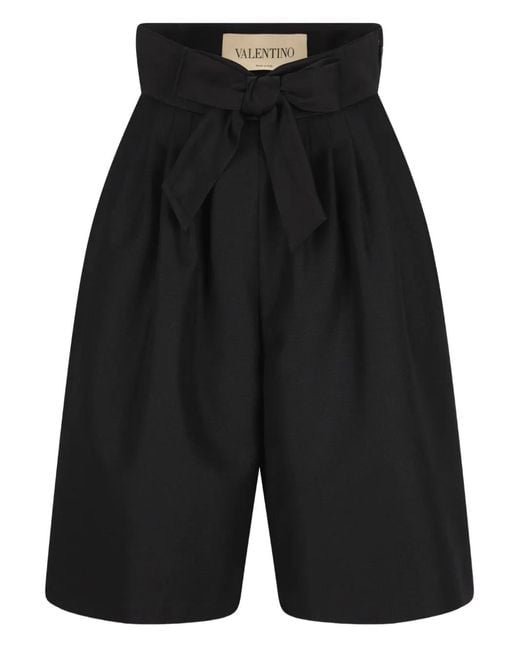 Valentino Garavani Black Bow-Detail Shorts