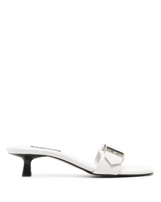 Senso White Tommie Buckle-Detail Sandals