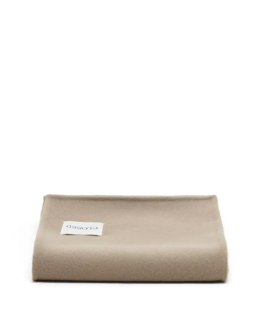 Closed Natural Schal Mit Logo-Patch