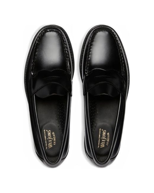 G.H.BASS Black Weejuns Logan Penny Loafers for men