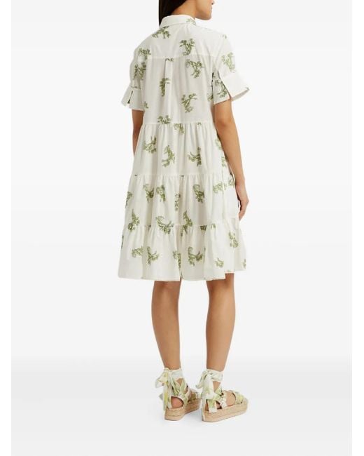 Erdem White Hemdkleid mit kurzen Ärmeln