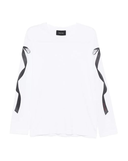 Simone Rocha White T-Shirt Mit Schleifen-Print