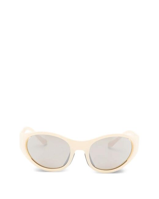 Alba Optics White Anvma Oval-Frame Sunglasses