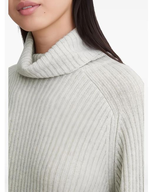 Marc O' Polo White Turtleneck Ribbed Mini Dress