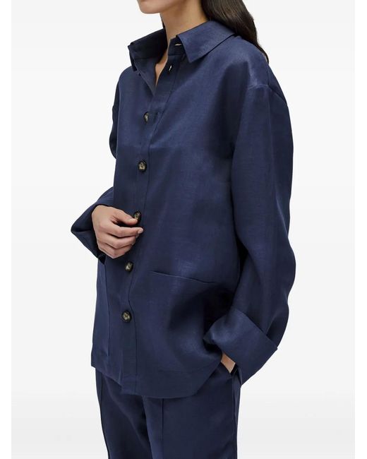 Camisa De Lino Sleeper de color Blue