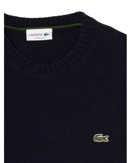 Lacoste Blue Logo-Patch Wool Sweater for men