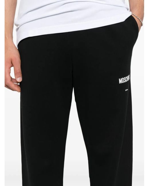 Moschino Black Cotton Track Pants for men