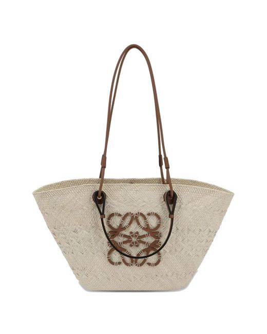 Loewe Natural Medium Anagram Basket Woven Tote Bag
