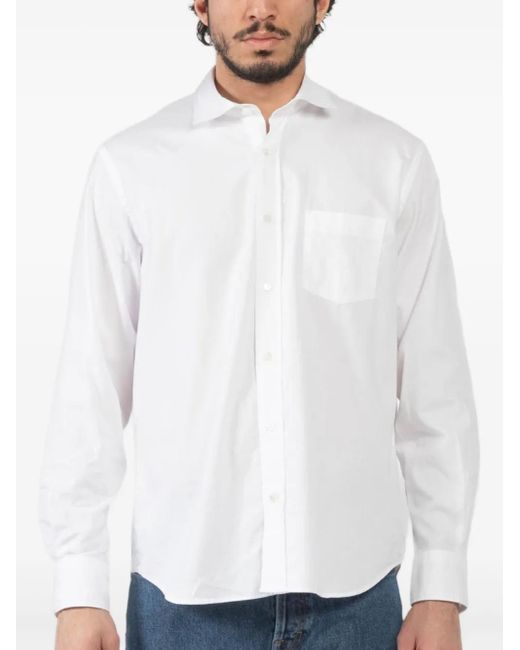 Camisa con botones Hartford de hombre de color White