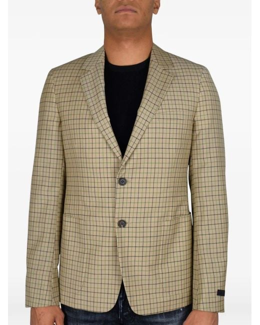 Prada Green Check-Pattern Blazer for men